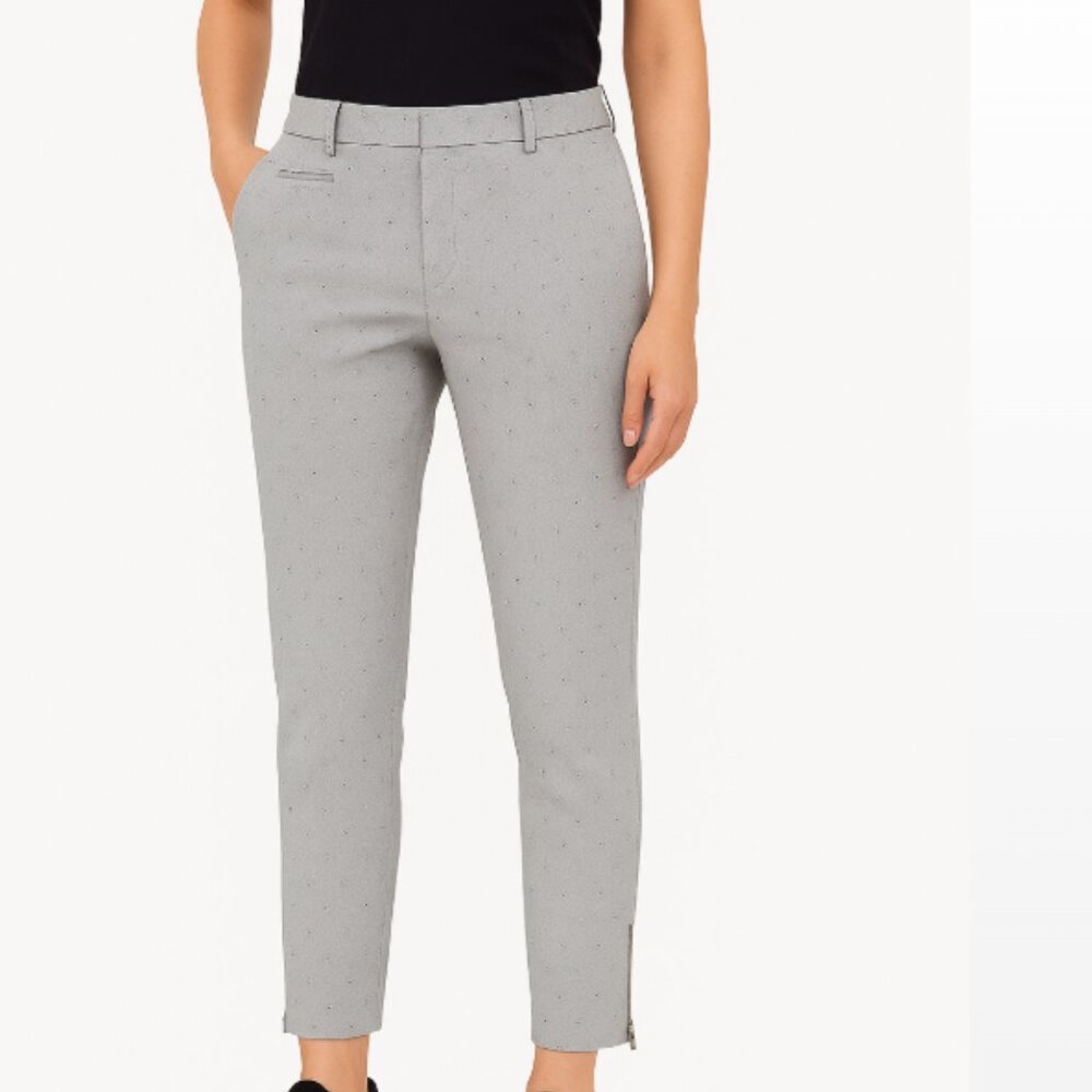 Worthington Women's Gray Cropped Ankle Pants with a subtle dot print Size 12P